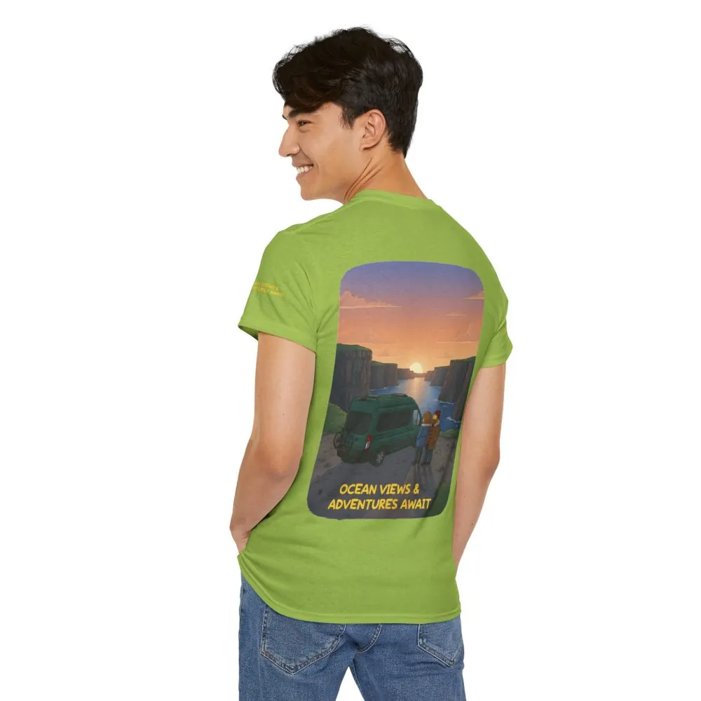 7357704730716349783_2048.jpeg Unisex Heavy Cotton Tee — "Ocean Views-Adventures Awaits" Design Sitcom-Line