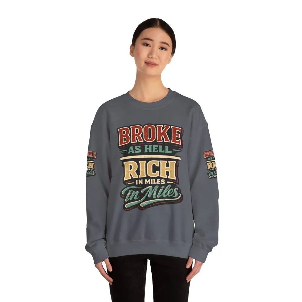 Unisex Heavy Blend™ Crewneck Sweatshirt — "Broke As Hell" Design F**K-Line