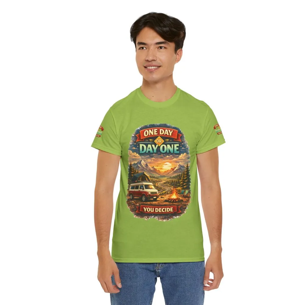7370989416389860948_2048.jpeg Unisex Heavy Cotton Tee — "One Day Or Day One" Design Scenic-Line