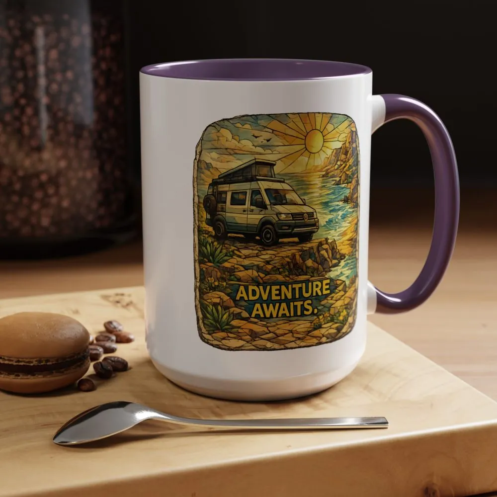 7408168245144221753_2048.jpeg Accent Coffee Mug (11, 15oz) — "Adventure Awaits" Design Cubic-Line
