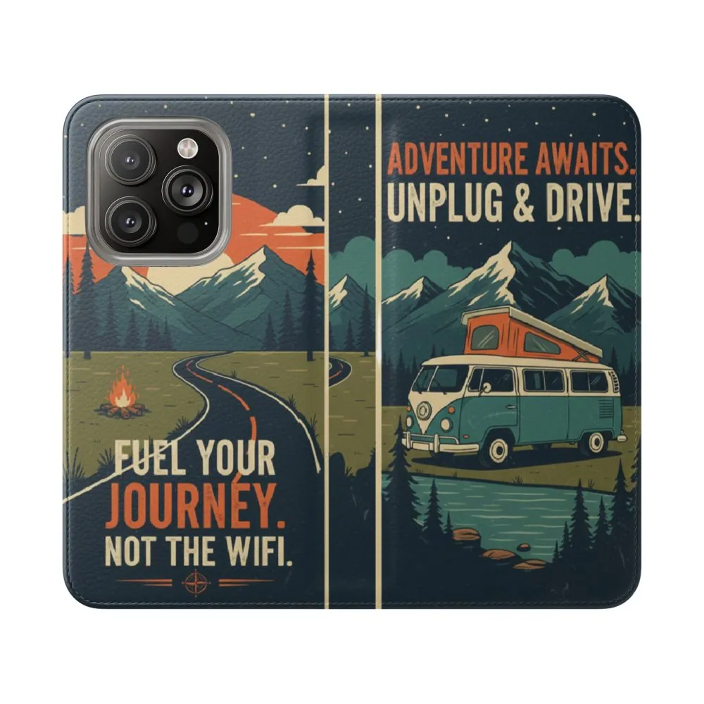 Flip Phone Case — "Fuel Your Journey, Not the Wifi" Wallet Cover