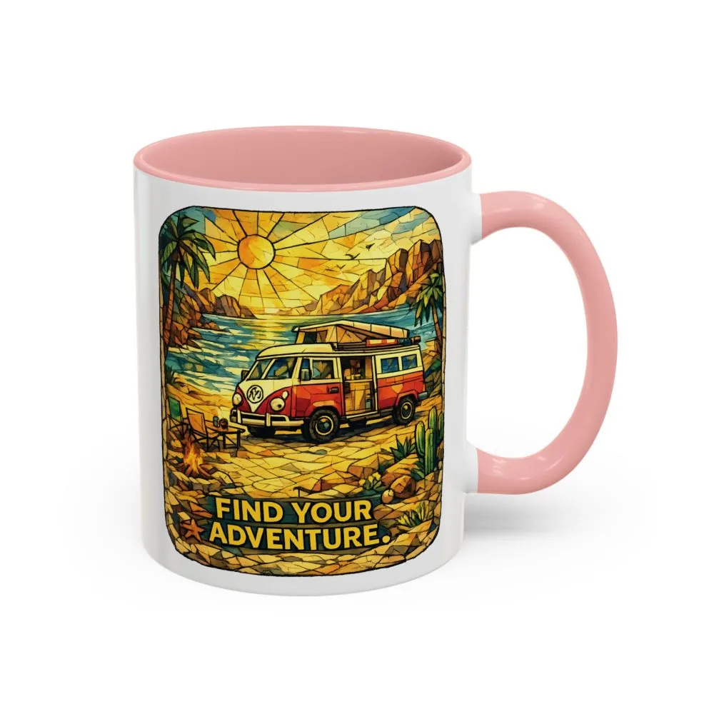 7452491805324037307_2048.jpeg Accent Coffee Mug (11, 15oz) — ""Find Your Adventure"" Design Cubic-Line