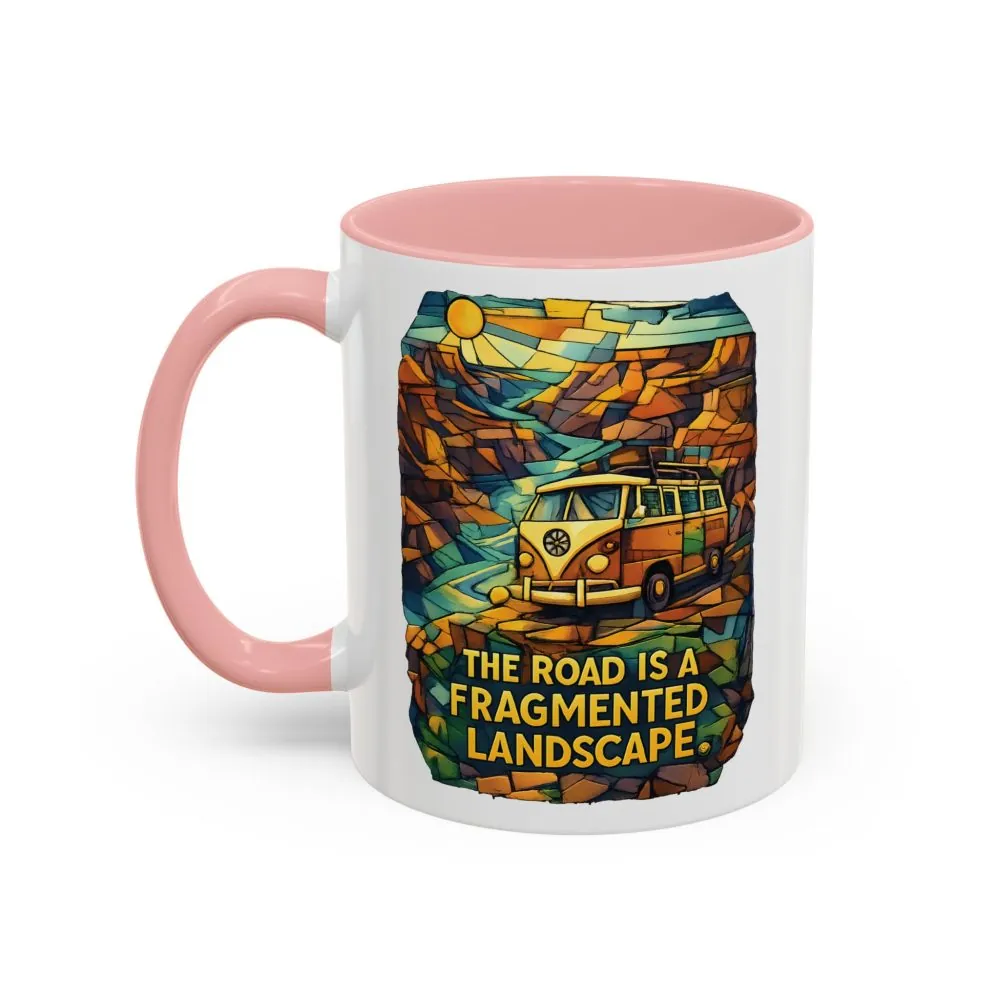 7471320260808460208_2048.jpeg Accent Coffee Mug (11, 15oz) — "The Road Is A Fragmented Landscape" Design Cubic-Line