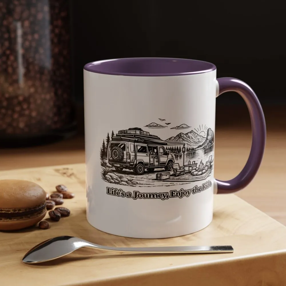 7473313389564231254_2048.jpeg Accent Coffee Mug (11, 15oz) — "Lifes A Journey,Enjoy The Ride" Design Minimal-Line