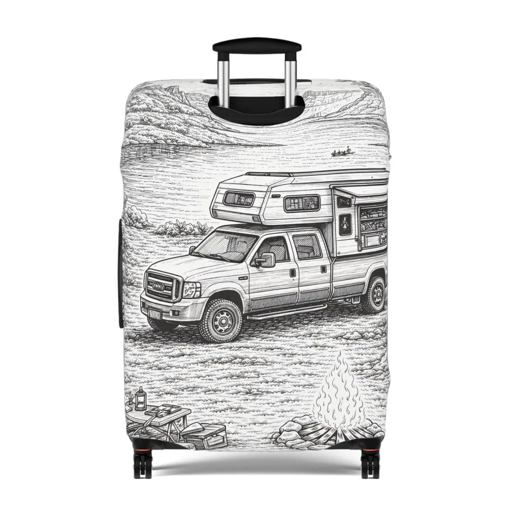7479032730806824864_2048.jpeg Luggage Cover — Adventure Camper Sketch Travel Suitcase