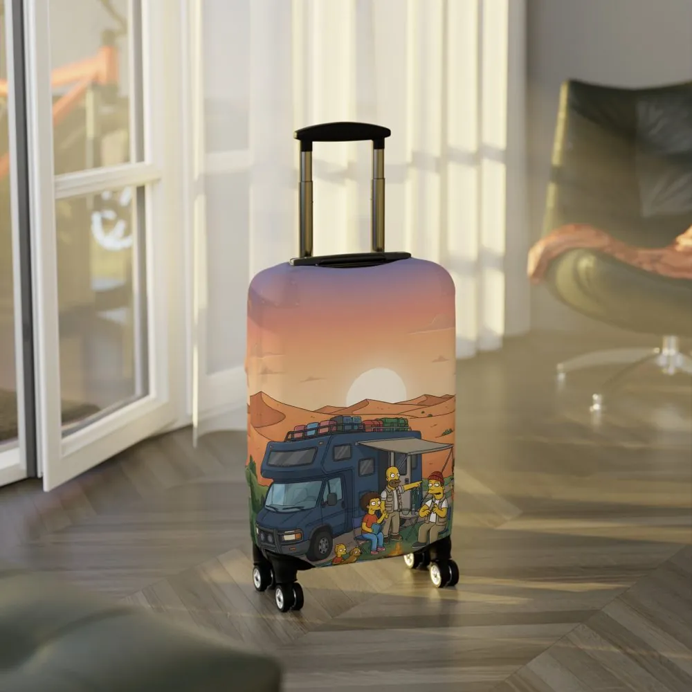 Luggage Cover — Adventure Camper Sketch Travel Suitcase(Design Sitcom-Line)