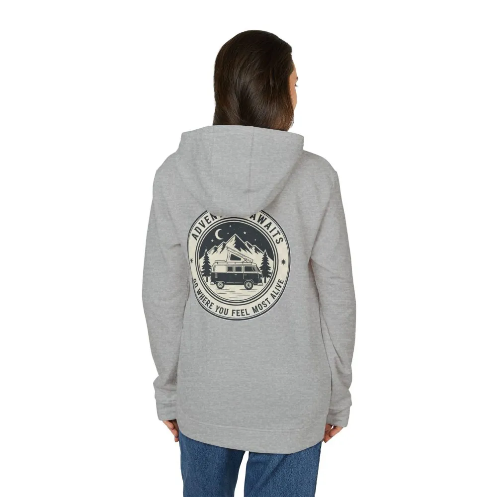 7535925445187316541_2048.jpeg Hoodie(Adidas) — 'Adventure Awaits-Go Where You Feel Most Alive' Outdoor Travel Pullover (Front + Back Printed)