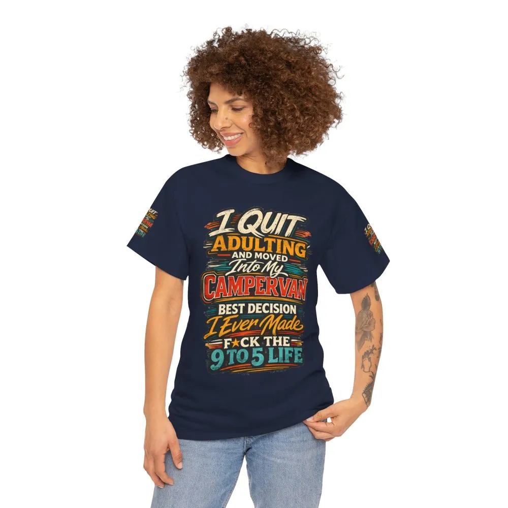 Unisex Heavy Cotton Tee — "I Quit Adulting" Design F**K-Line