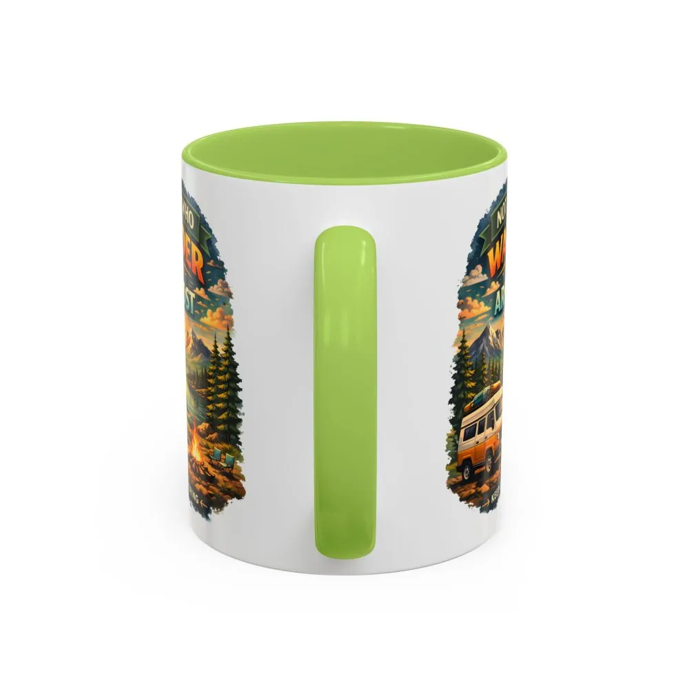 Accent Coffee Mug (11, 15oz) — "Not All Who Wander Are Lost" Design Scenic-Line