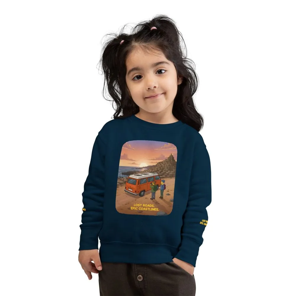 758703975009326082_2048.jpeg Toddler Sweatshirt - "Lost Roads Epic Coastlines" (Design Sitcom-Line)