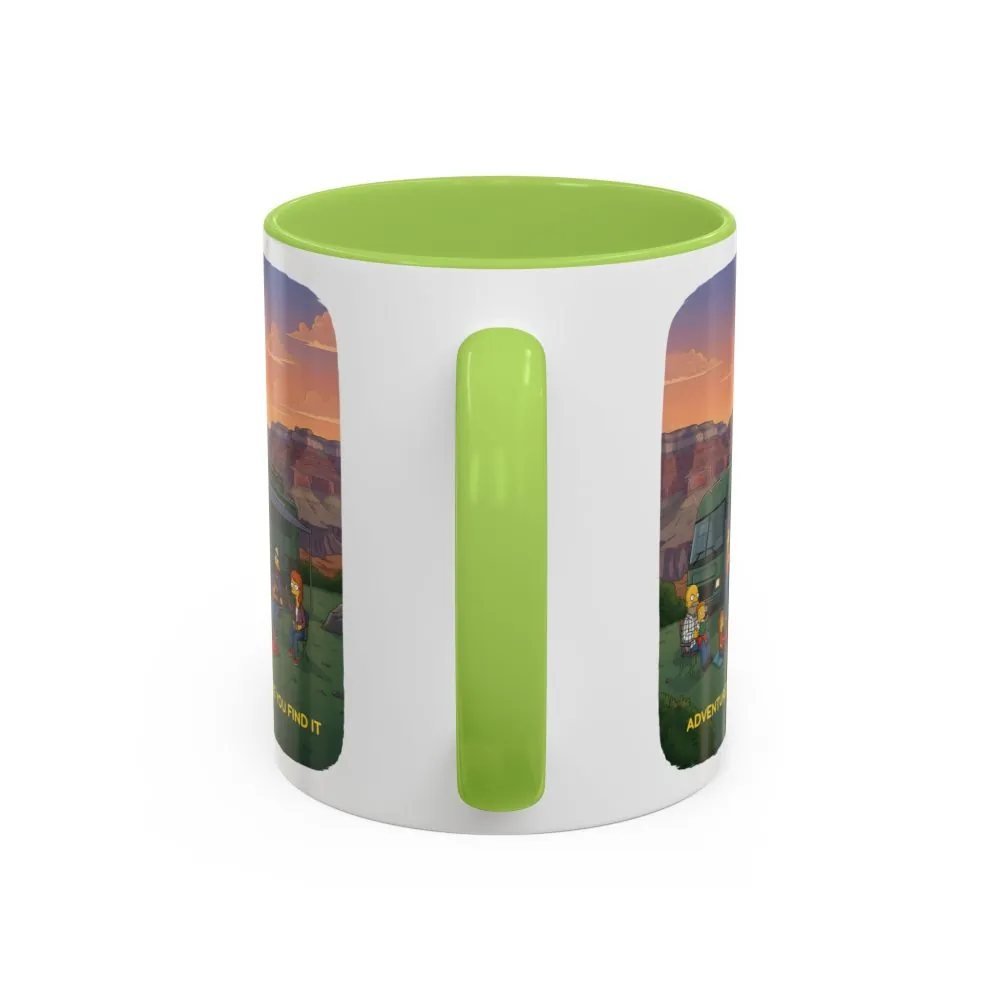 Accent Coffee Mug (11, 15oz) — "Adventure Is Where You Find It" Design Sitcom-Line
