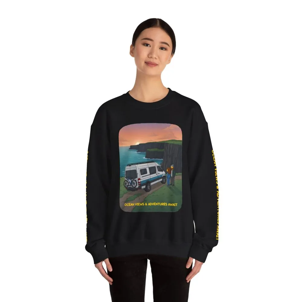 7616068673067033642_2048.jpeg Unisex Heavy Blend™ Crewneck Sweatshirt — "Ocean Views-Adventures Awaits" Design Sitcom-Line