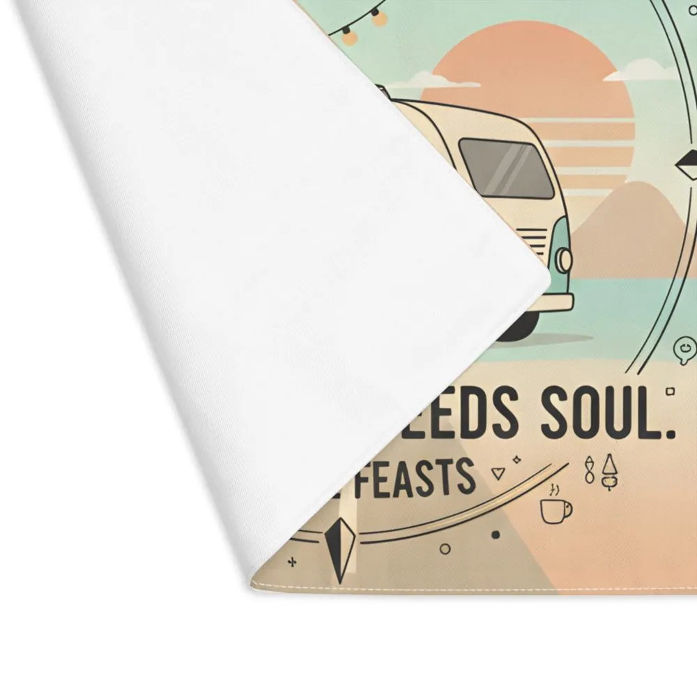 Vanlife Placemat — “Dinner’s Ready Wherever We Park It” Adventure Camp Dining Mat