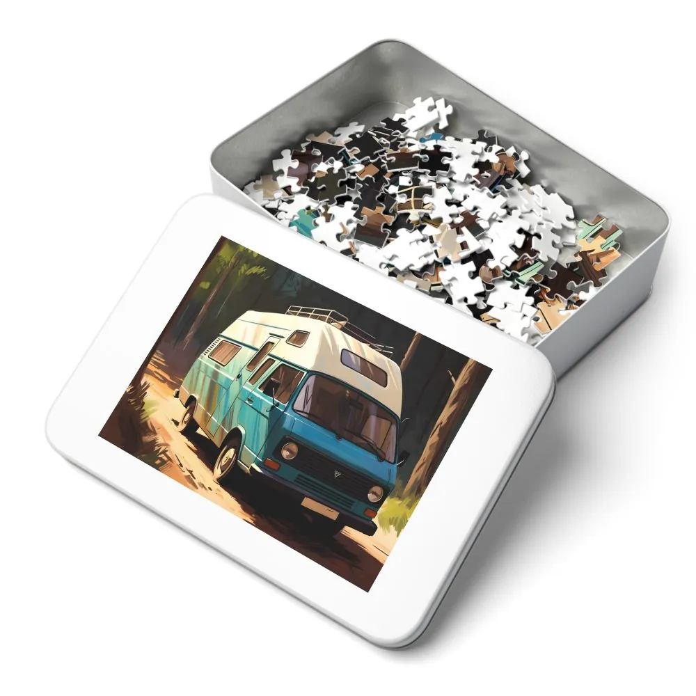 Jigsaw Puzzle with Tin — Retro Camper Van
