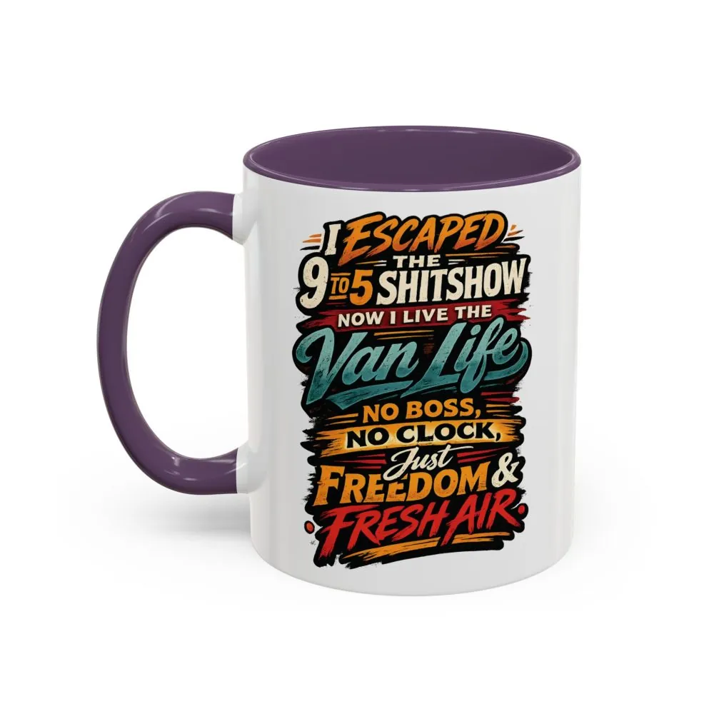 7634369032922875740_2048.jpeg Accent Coffee Mug (11, 15oz) — "I Escaped The 9 To 5" Design F**K-Line