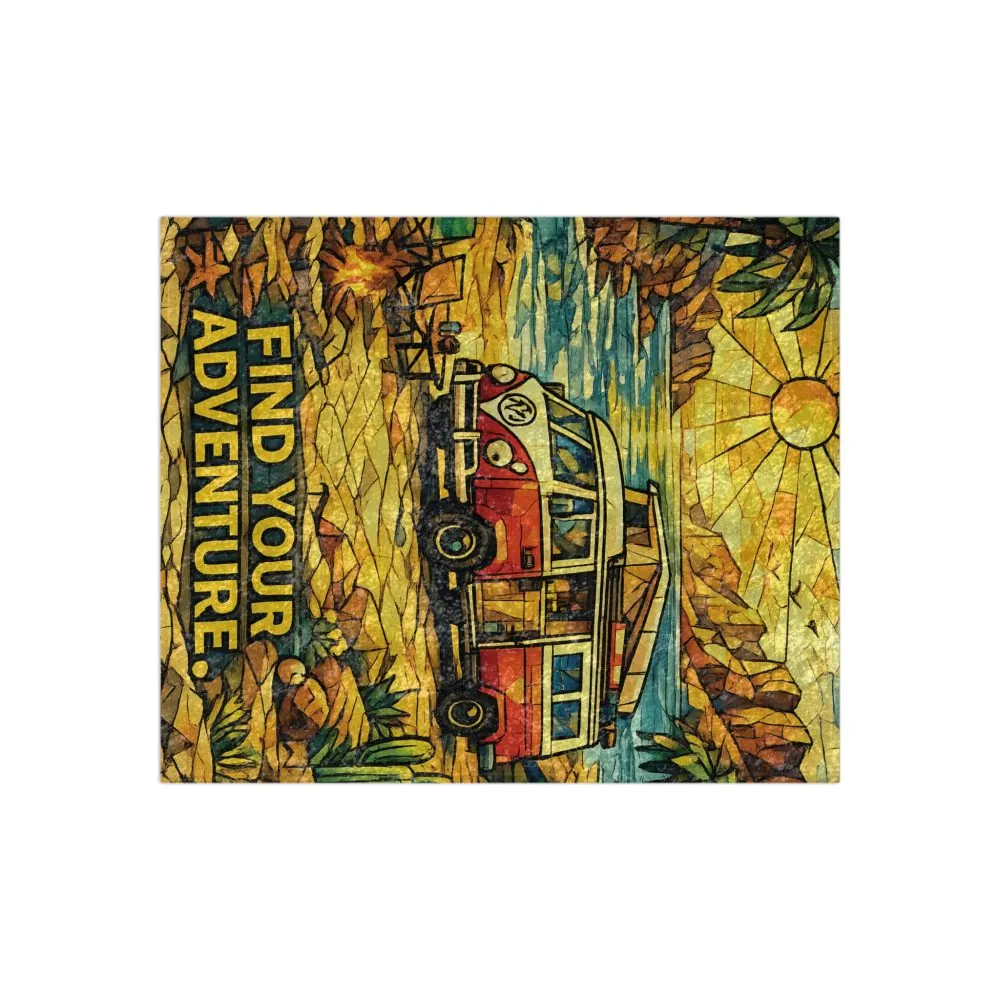 7642612346616560056_2048.jpeg Crushed Velvet Blanket —"Find Your Adventure" Design Cubic-Line (Campervan)