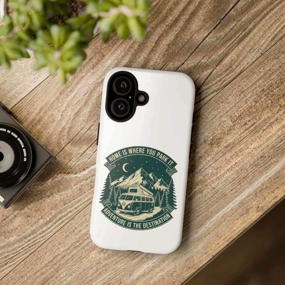 7663313936698618075_2048.jpeg Phone Case — "Home Is Where You Park It-Adventure is the destination" Camper Van Design