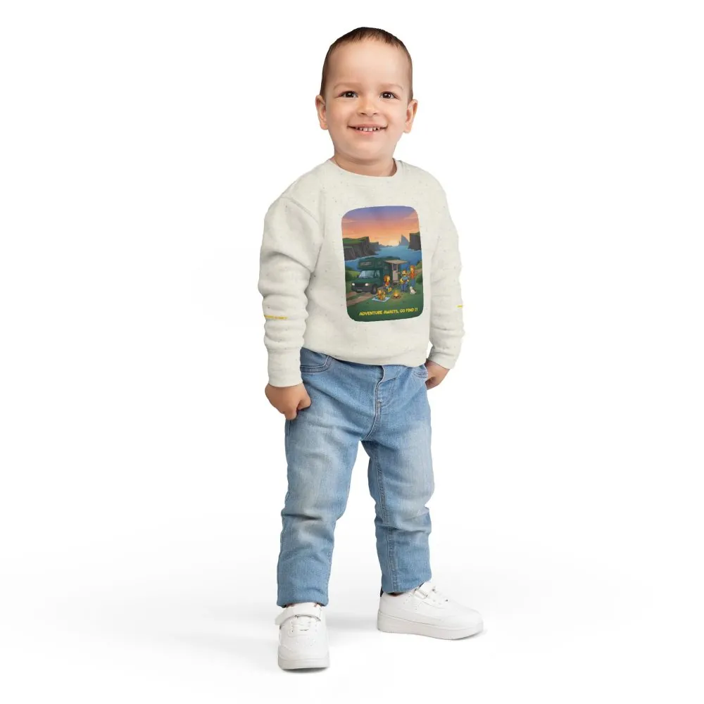 Toddler Sweatshirt - "Adventure Awaits-Go Find It" (Design Sitcom-Line)