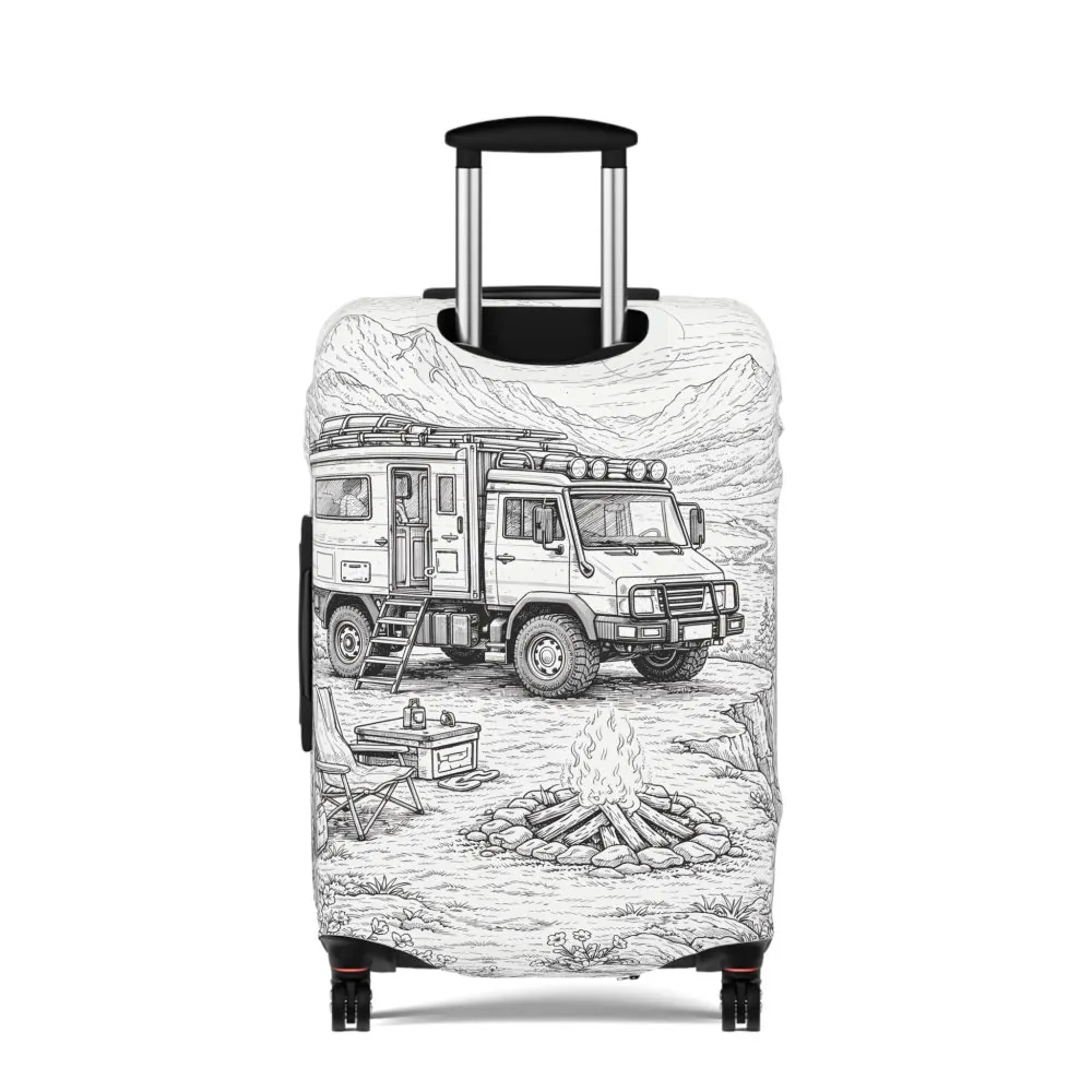 767275911698361413_2048.jpeg Luggage Cover — Adventure Camper Sketch Travel Suitcase