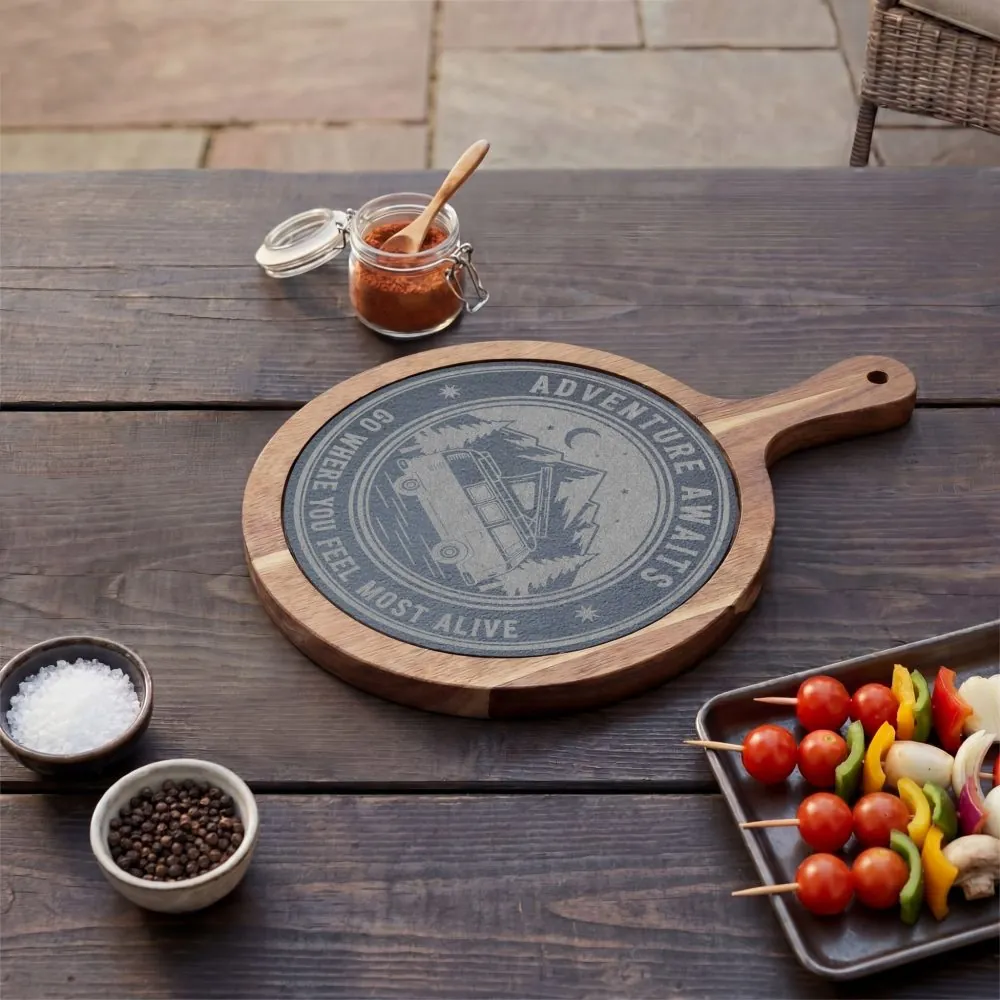 Engraved Charcuterie Board - "Adventure Awaits-Go Where You Feel Most Alive" (4 Variants Available)