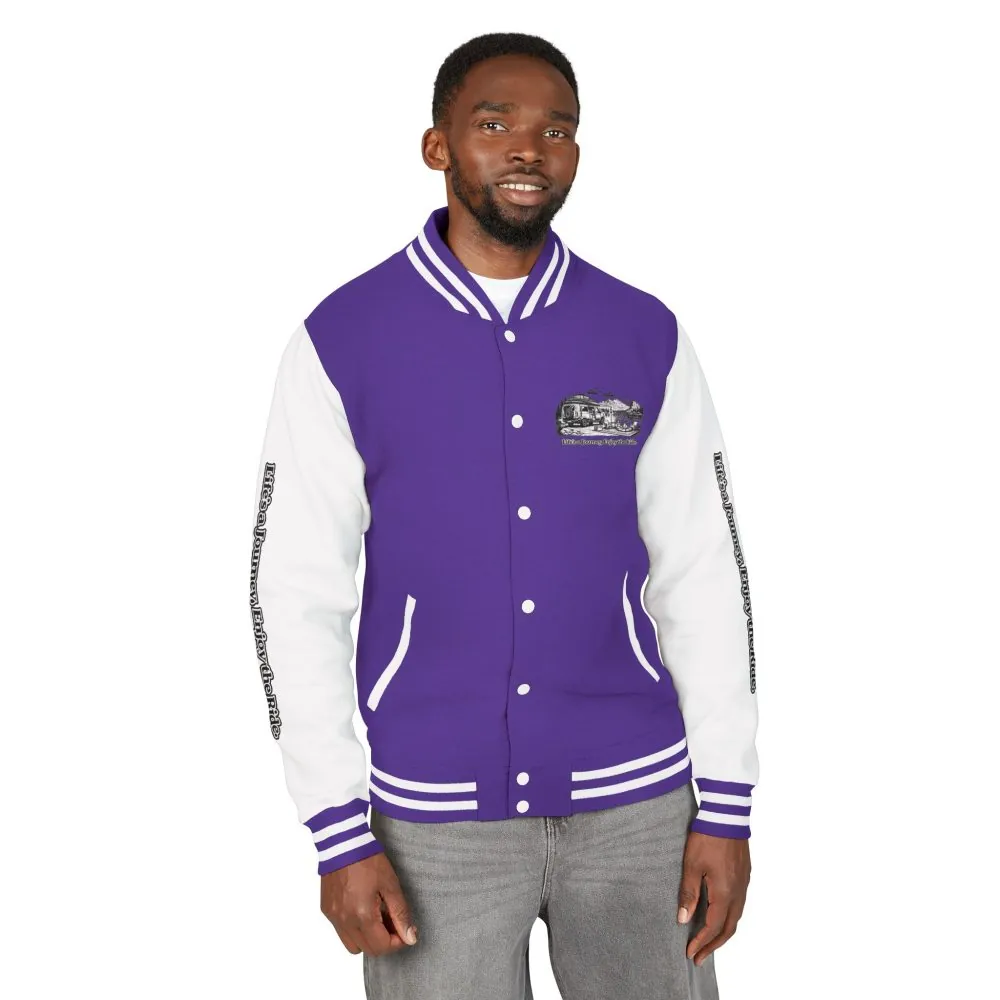 Unisex Heavyweight Letterman Jacket — "Lifes A Journey,Enjoy The Ride" Travel Varsity Coat
