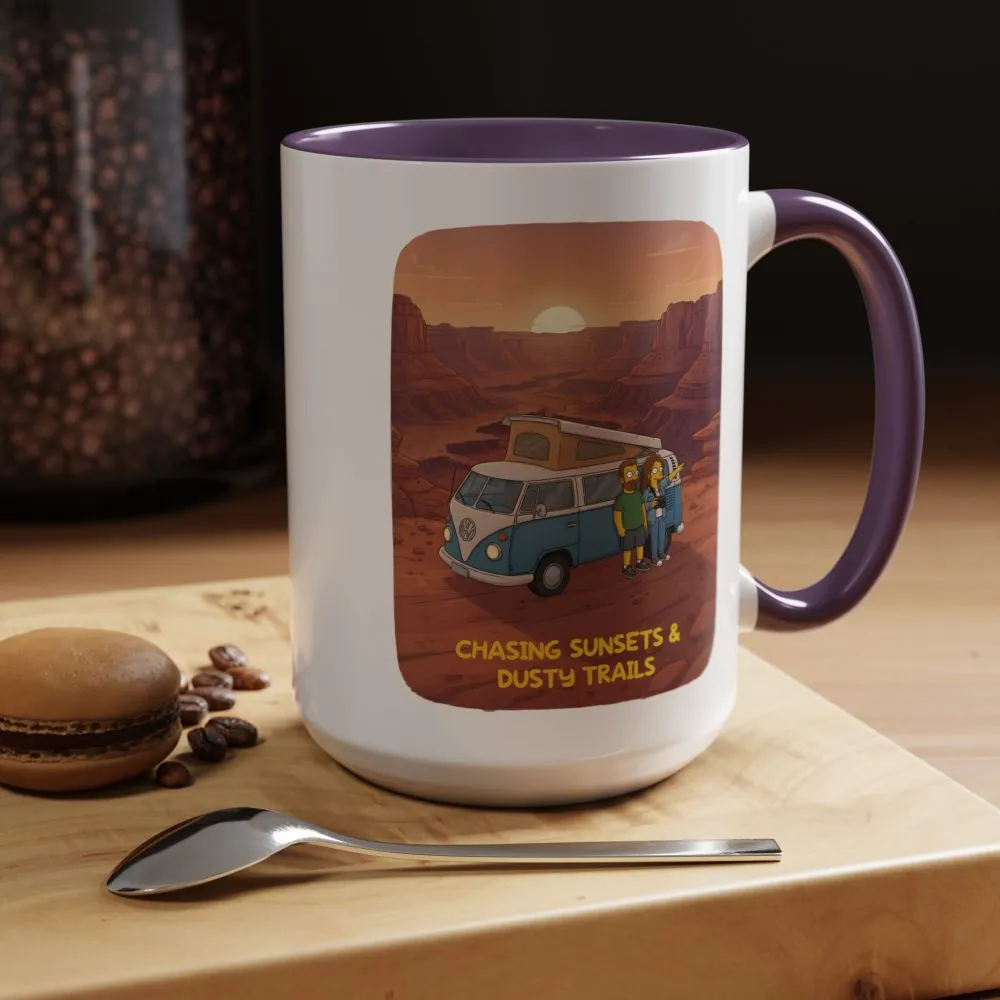 7684501802762920290_2048.jpeg Accent Coffee Mug (11, 15oz) — "Chasing Sunsets And Dusty Trails" Design Sitcom-Line