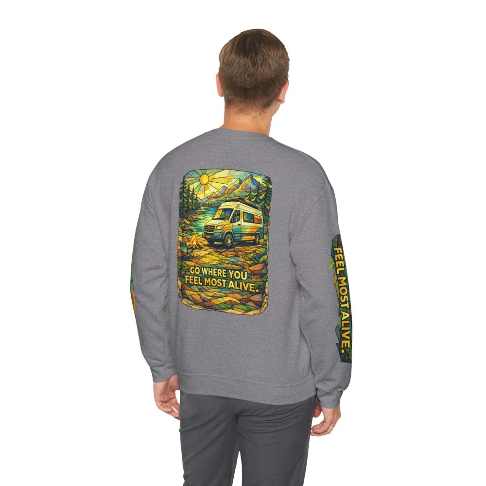 7695894582131547493_2048.jpeg Unisex Heavy Blend™ Crewneck Sweatshirt — "Go Where You Feel Most Alive" Design Cubic-Line