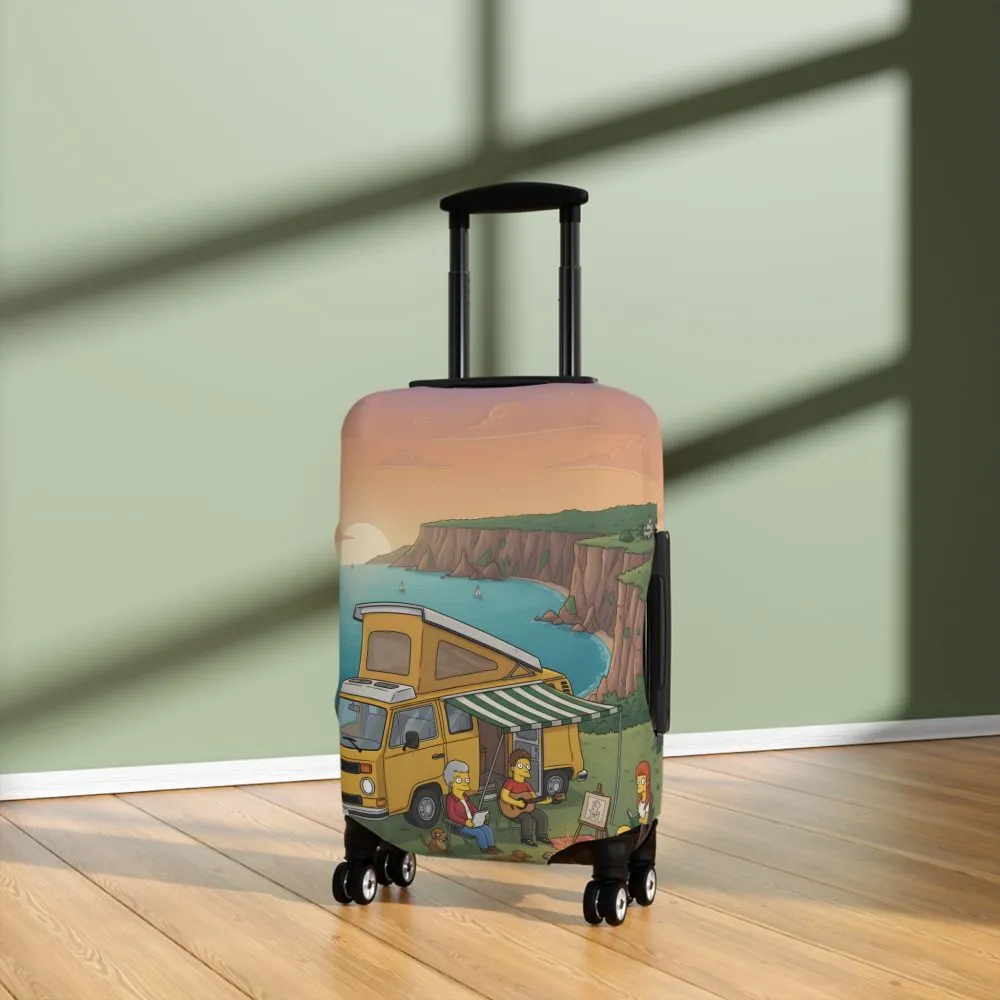 Luggage Cover — Adventure Camper Sketch Travel Suitcase(Design Sitcom-Line)