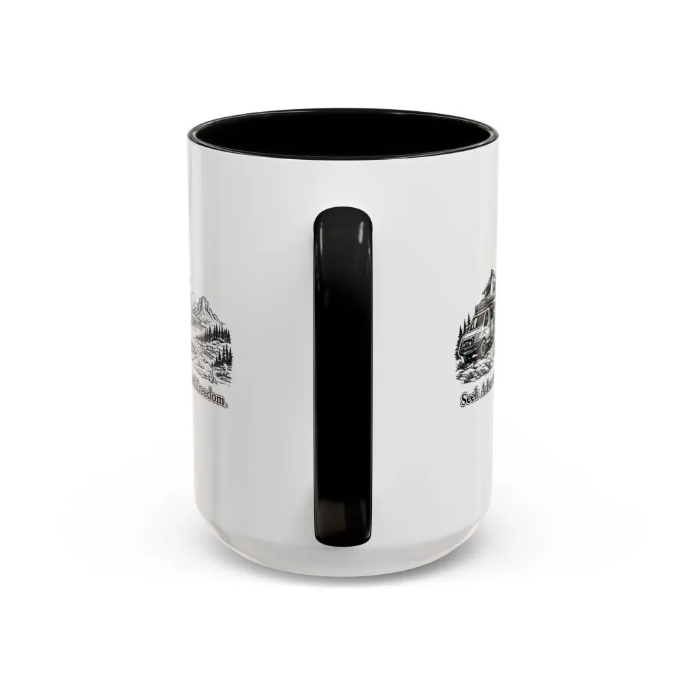 7705592312196921984_2048.jpeg Accent Coffee Mug (11, 15oz) — "Seek Adventure, Find Freedom" Design Minimal-Line