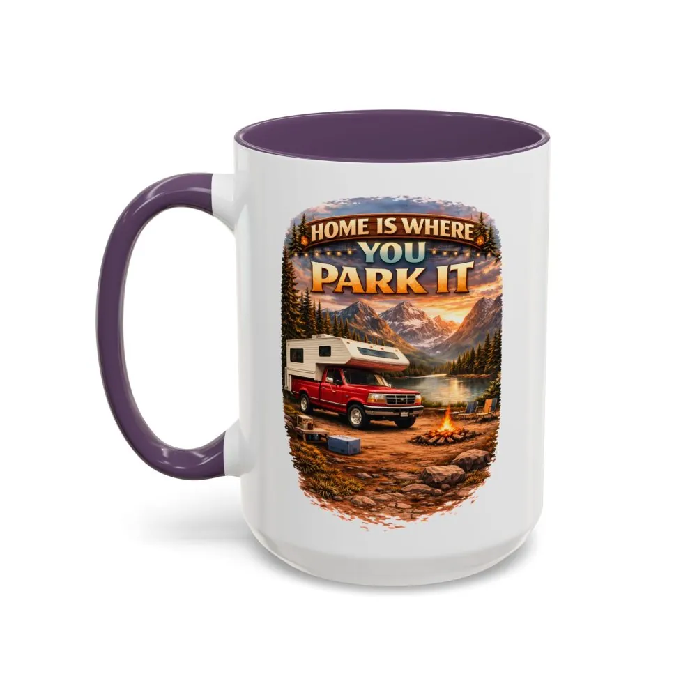 7705625477415848238_2048.jpeg Accent Coffee Mug (11, 15oz) — "Home Is Where You Park It" Design Scenic-Line