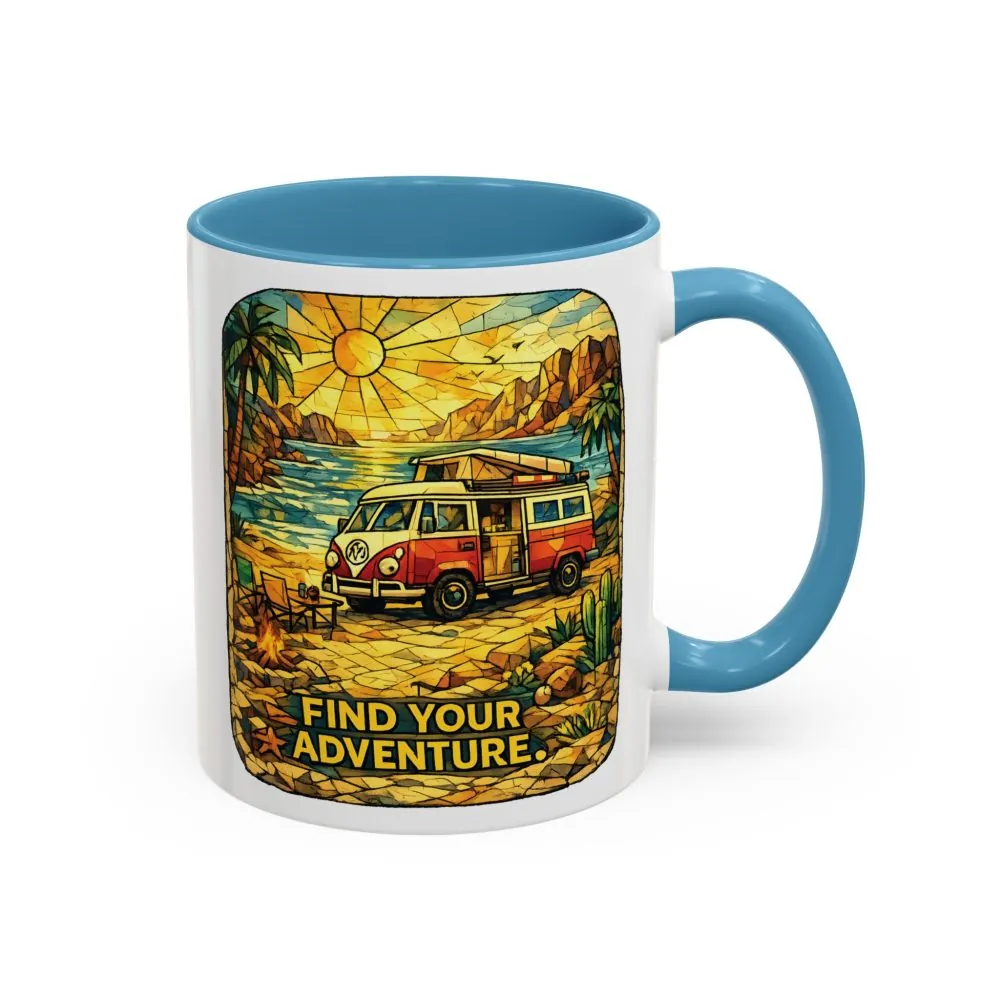 7723194985174117736_2048.jpeg Accent Coffee Mug (11, 15oz) — ""Find Your Adventure"" Design Cubic-Line