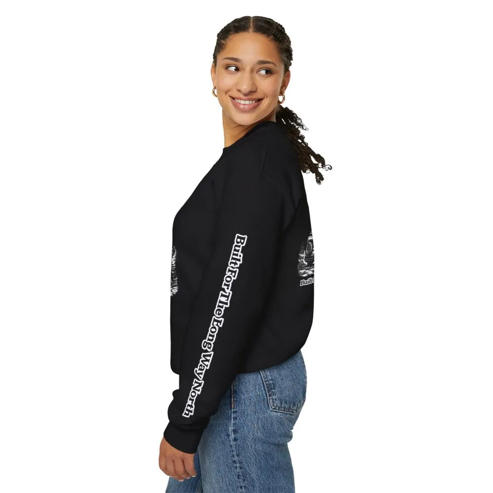 Unisex Heavy Blend™ Crewneck Sweatshirt — "Built For The Long Way North" Design Minimal-Line