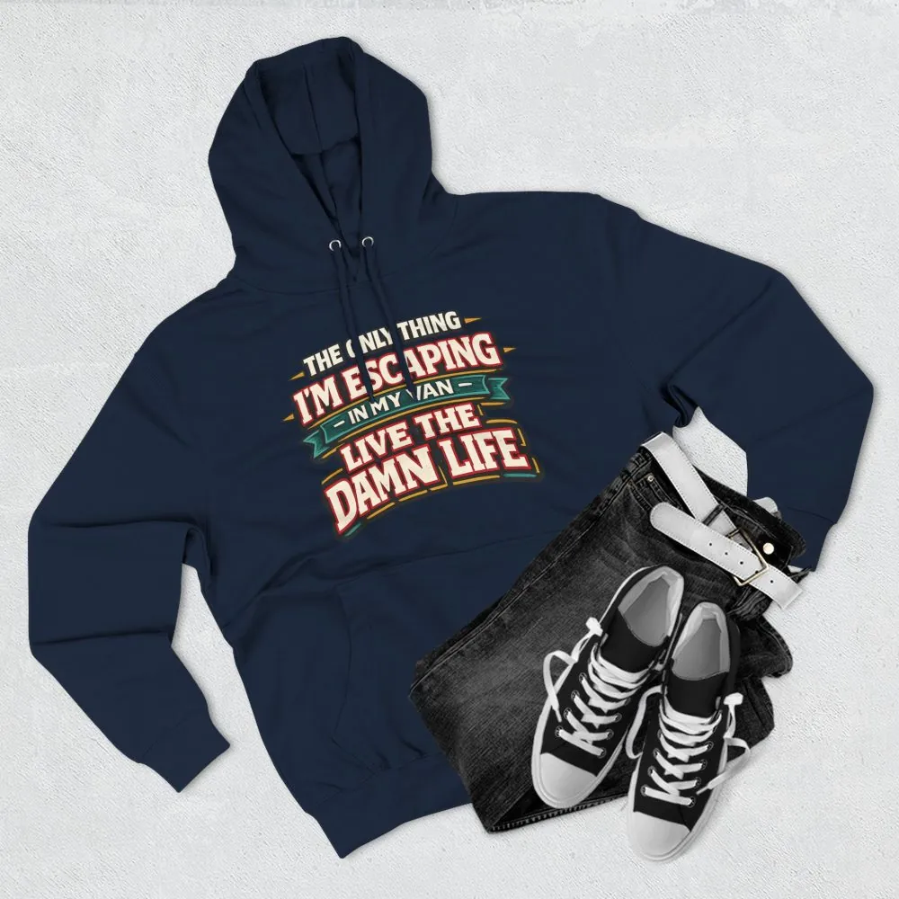Three-Panel Fleece Hoodie - "The Only Thing I´m Escaping" Design F**K-Line