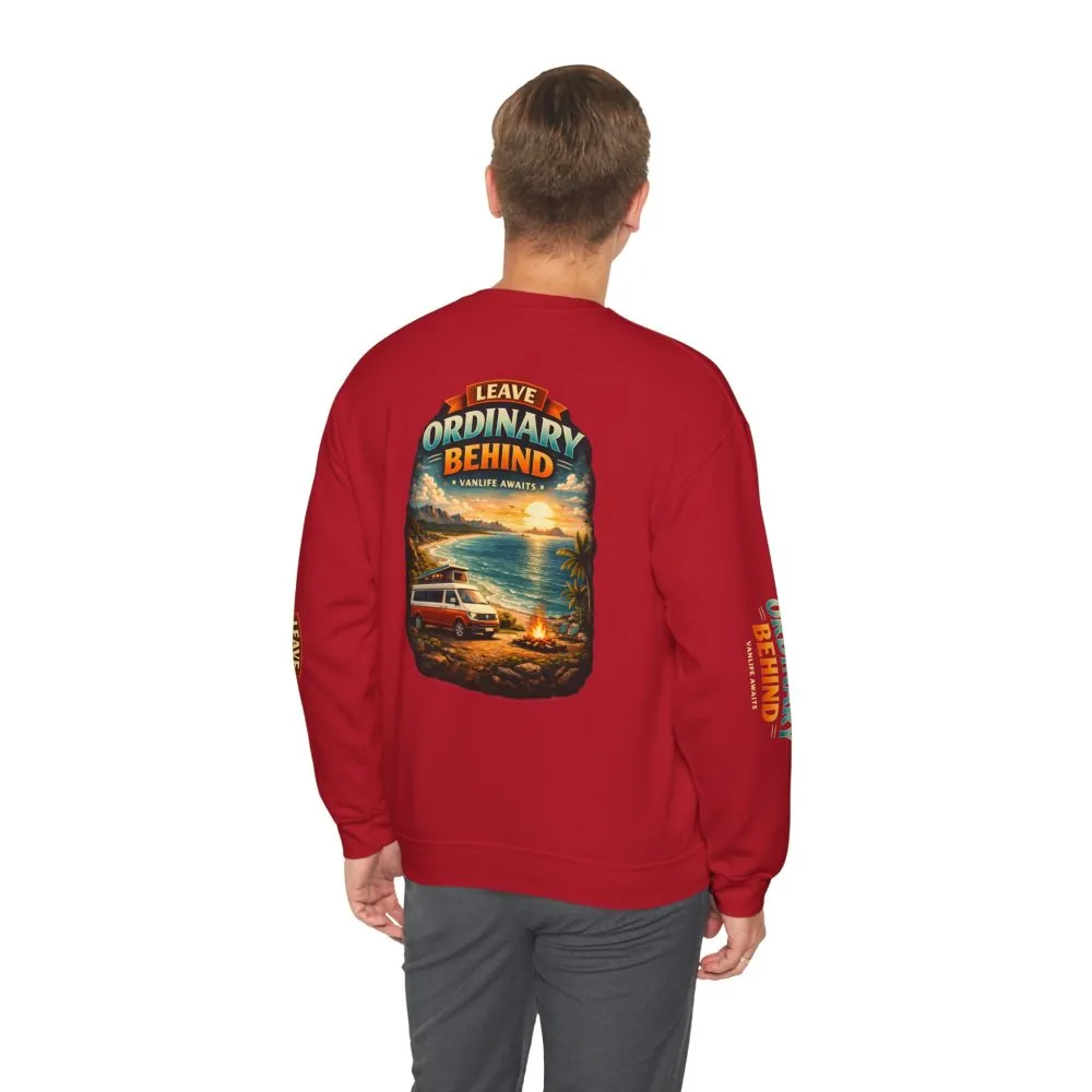 Unisex Heavy Blend™ Crewneck Sweatshirt — "Leave Ordinary Behind" Design Scenic-Line
