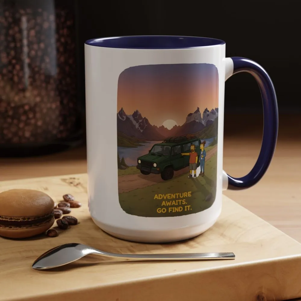 7747727792207101495_2048.jpeg Accent Coffee Mug (11, 15oz) — "Adventure Awaits-Go Find It" Design Sitcom-Line