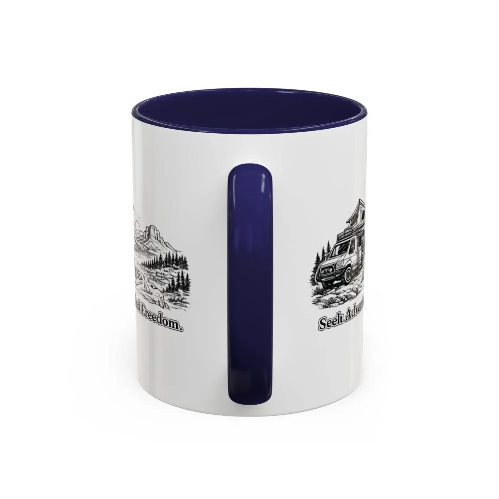 7753072501508238416_2048.jpeg Accent Coffee Mug (11, 15oz) — "Seek Adventure, Find Freedom" Design Minimal-Line