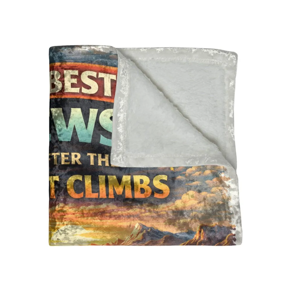 Crushed Velvet Blanket —"The Best Views" Design Scenic-Line (Campervan)