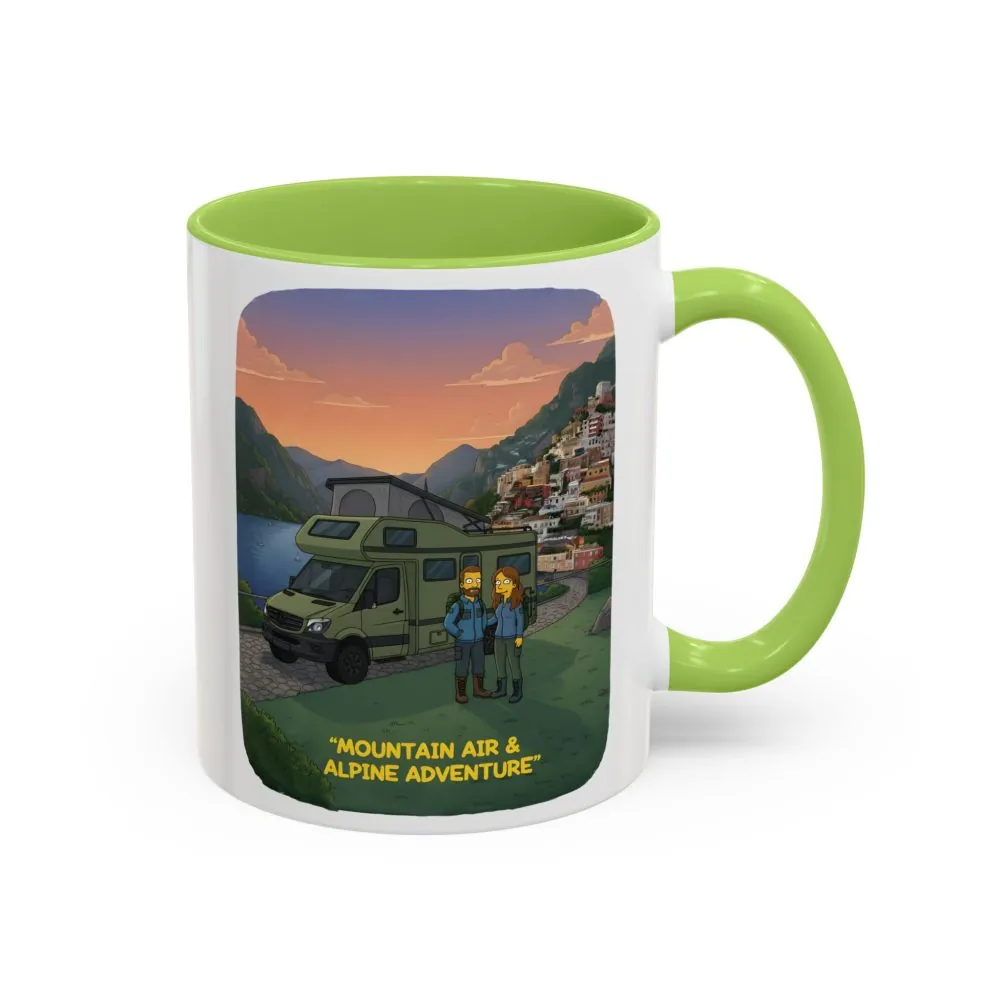 Accent Coffee Mug (11, 15oz) — "Mountain Air And Alpine Adventure"" Design Sitcom-Line