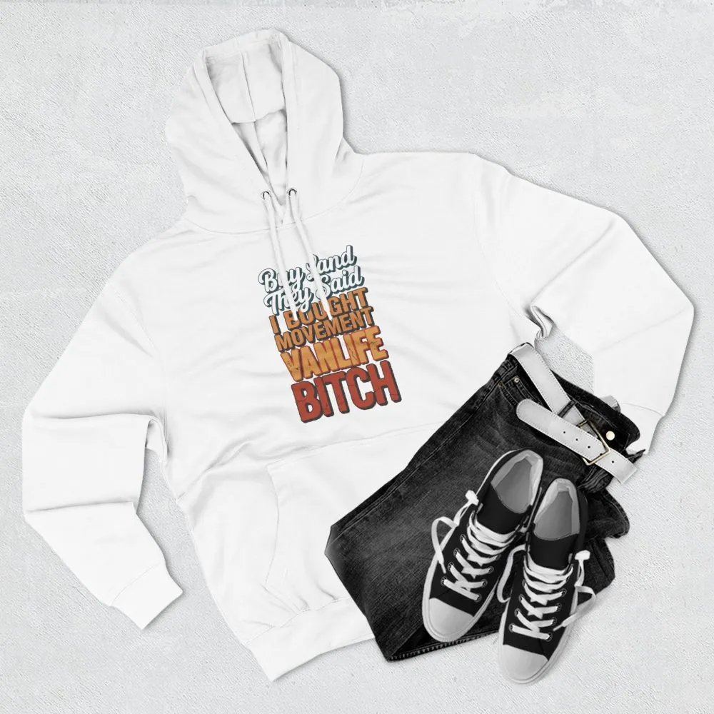 Three-Panel Fleece Hoodie - "Buy Land They Said" Design F**K-Line