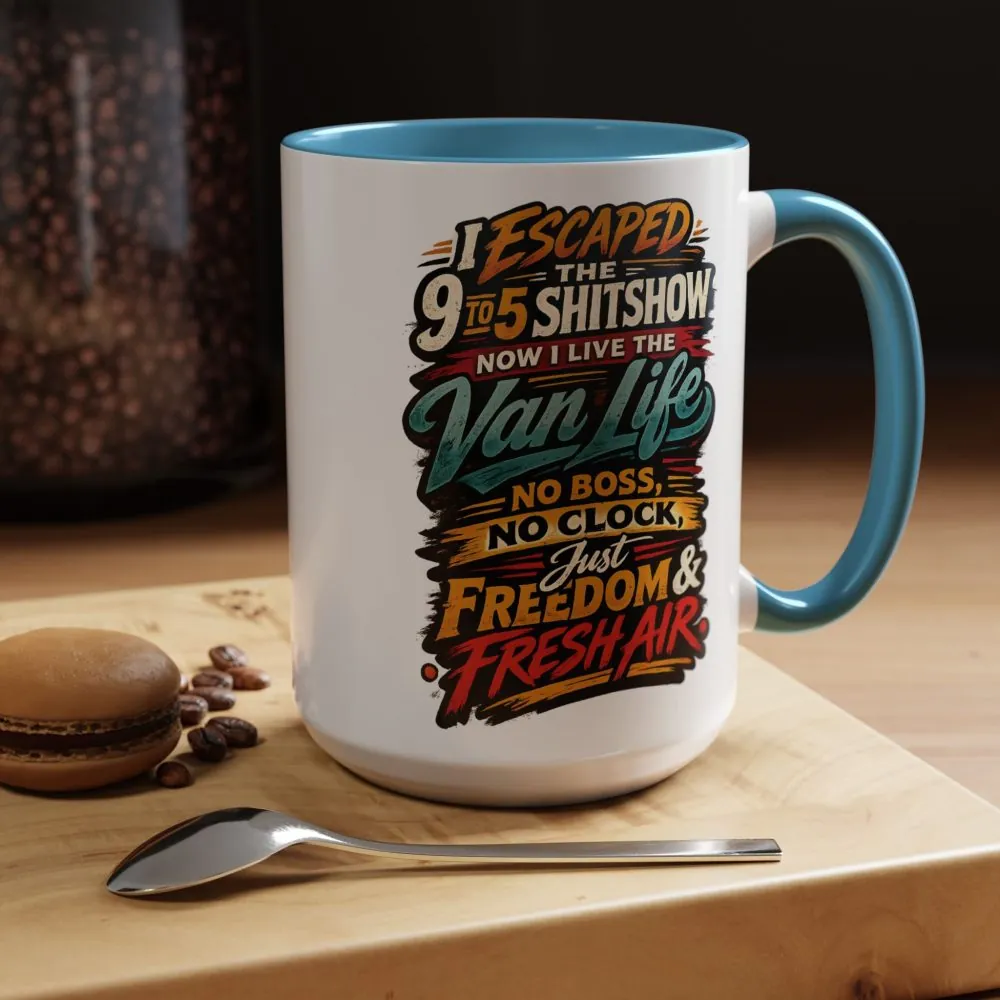 7762695947701714359_2048.jpeg Accent Coffee Mug (11, 15oz) — "I Escaped The 9 To 5" Design F**K-Line