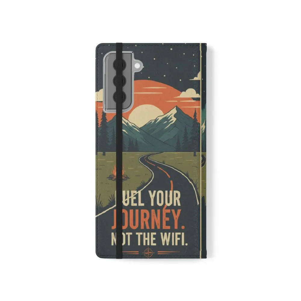 Flip Phone Case — "Fuel Your Journey, Not the Wifi" Wallet Cover