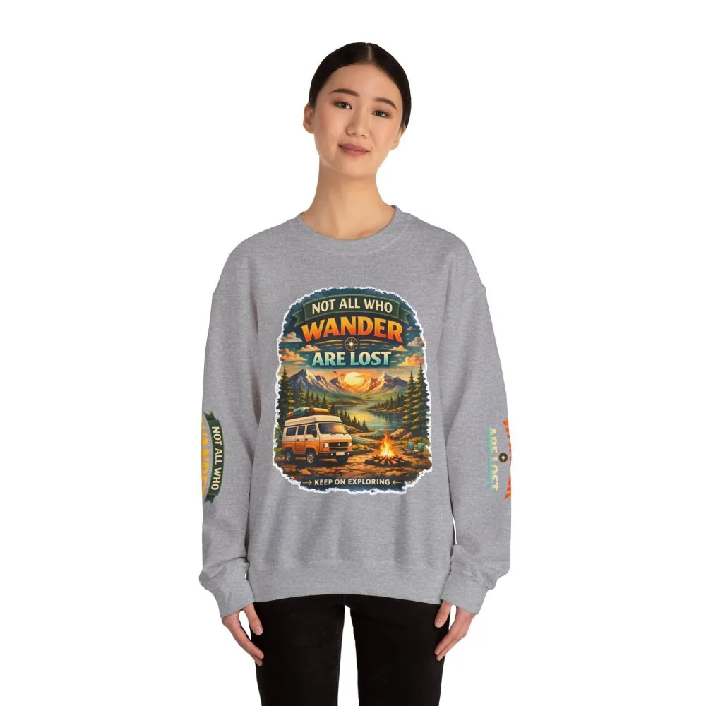7779912438132784482_2048.jpeg Unisex Heavy Blend™ Crewneck Sweatshirt — "Not All Who Wander Are Lost" Design Scenic-Line
