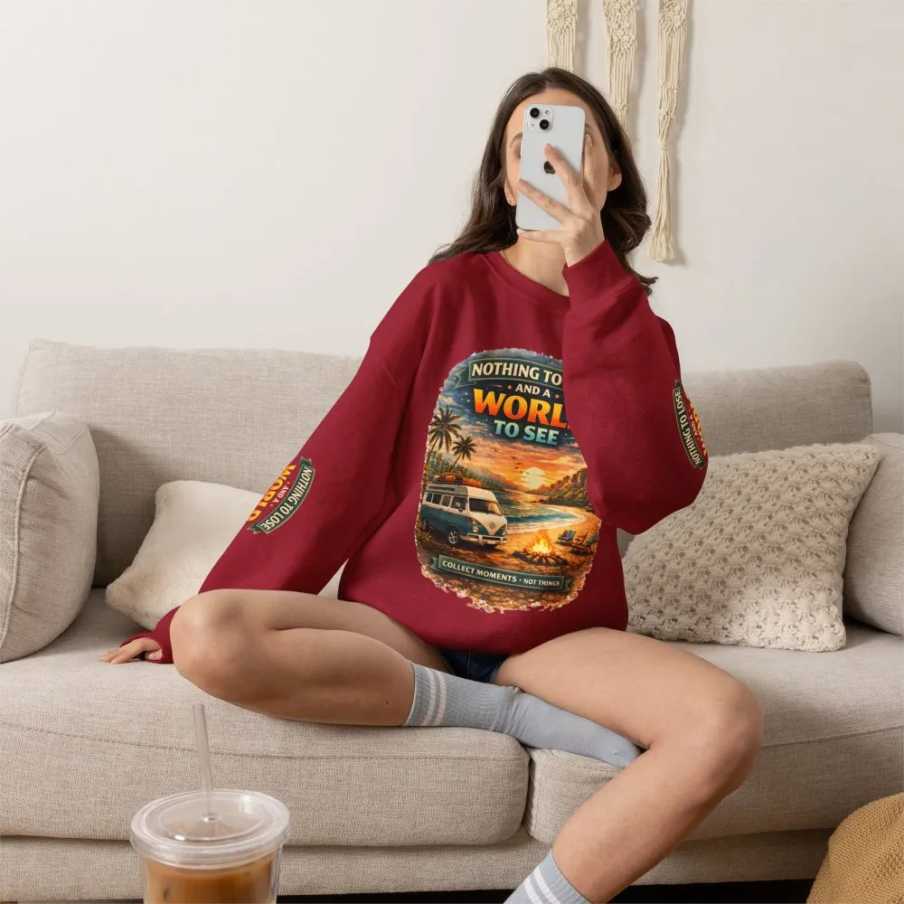 Unisex Heavy Blend™ Crewneck Sweatshirt — "Nothing To Lose" Design Scenic-Line