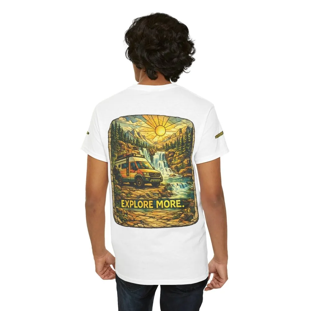 Unisex Heavy Cotton Tee — "Explore More" Design Cubic-Line