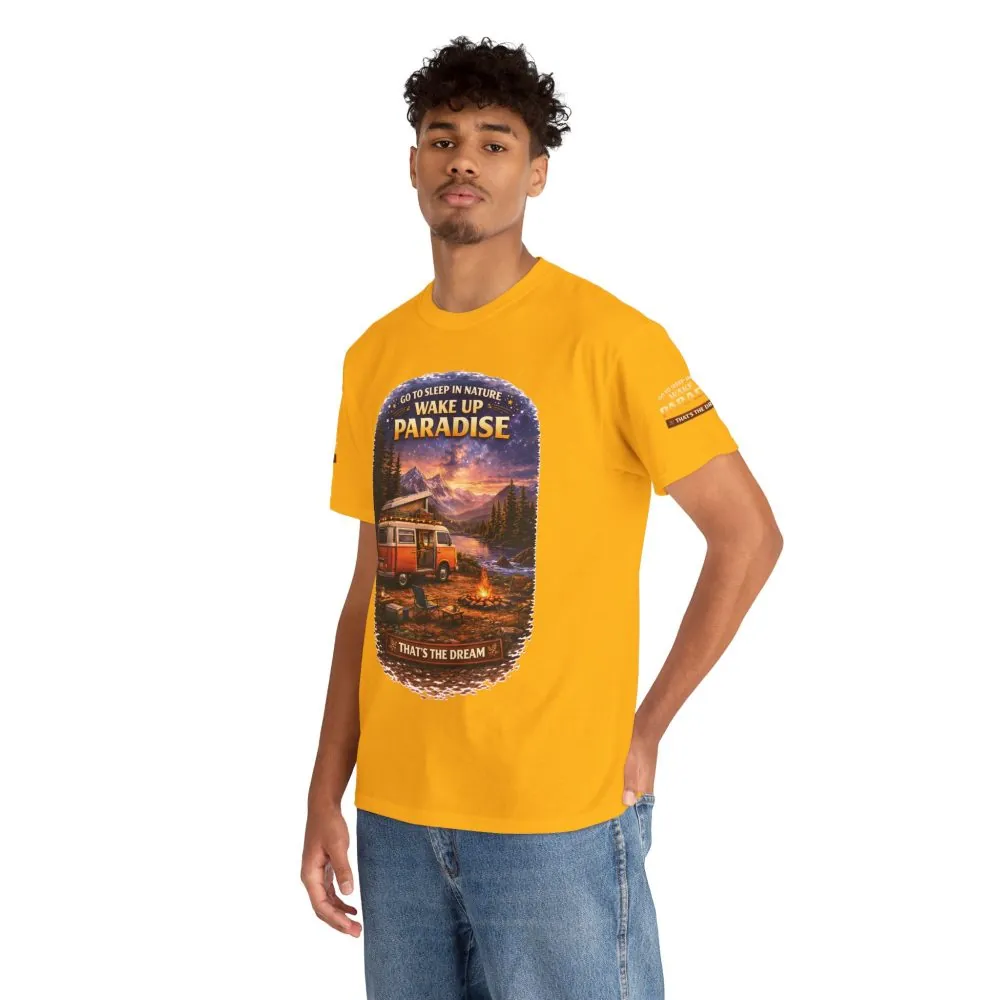 Unisex Heavy Cotton Tee — "Go Sleep In Nature" Design Scenic-Line