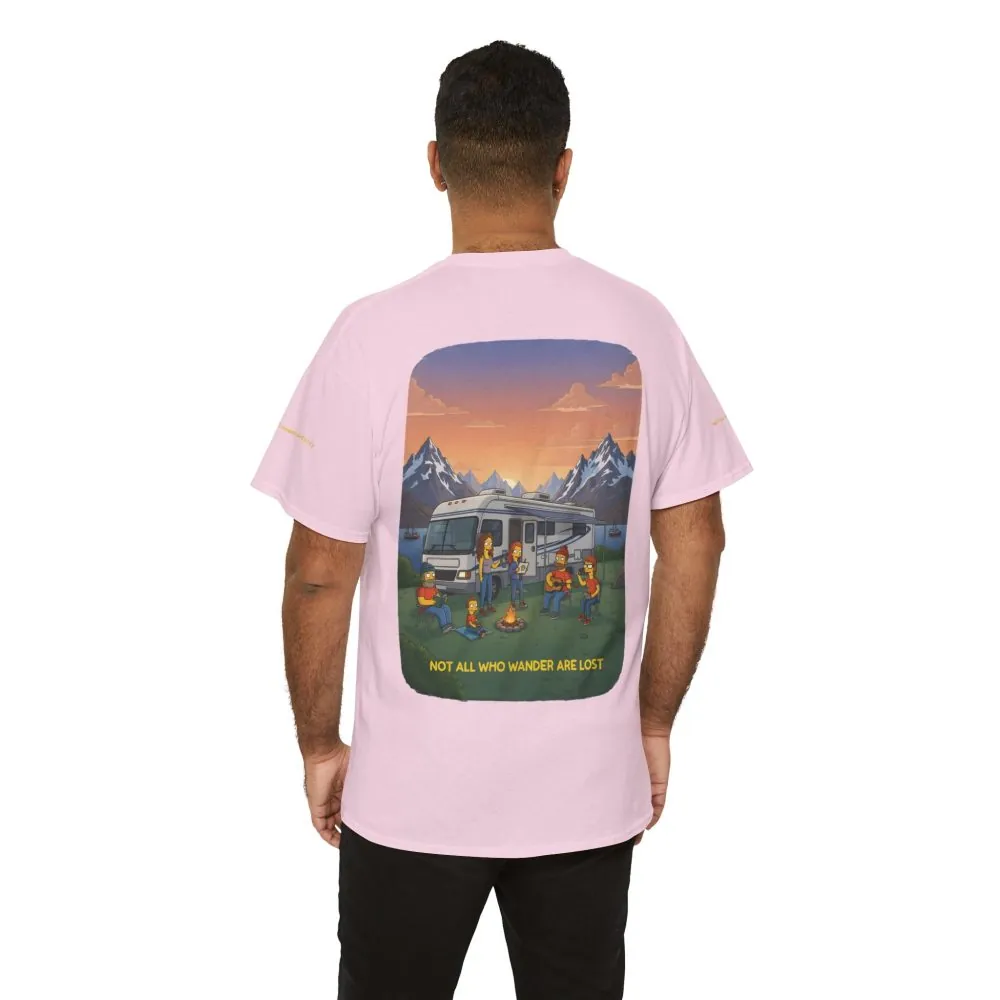 Unisex Heavy Cotton Tee — "Not All Who Wander Are Lost" Design Sitcom-Line
