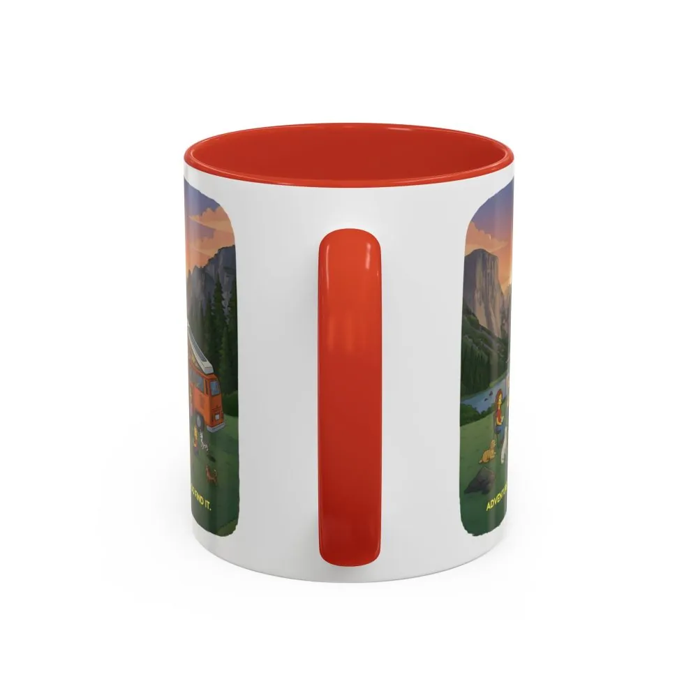 Accent Coffee Mug (11, 15oz) — "Adventure Awaits-Go Find It"" Design Sitcom-Line