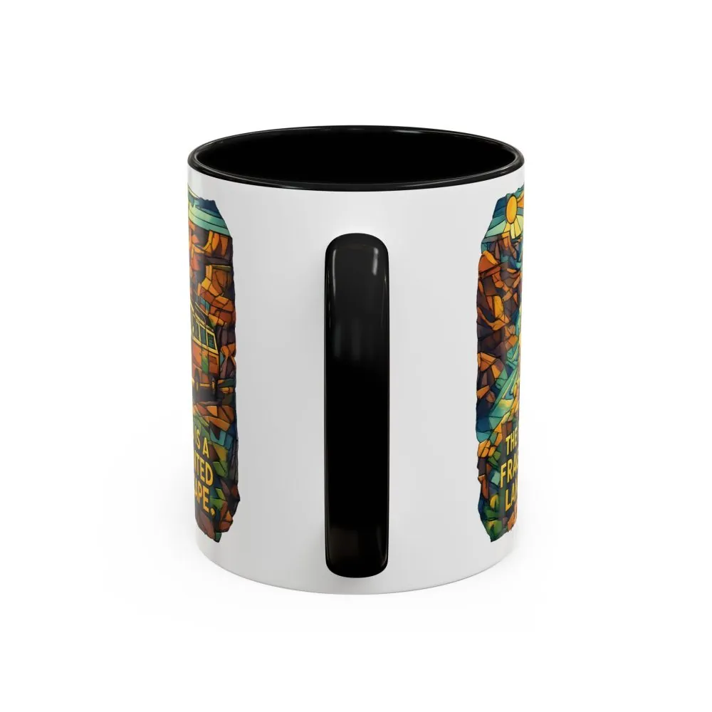 7835588476564795102_2048.jpeg Accent Coffee Mug (11, 15oz) — "The Road Is A Fragmented Landscape" Design Cubic-Line