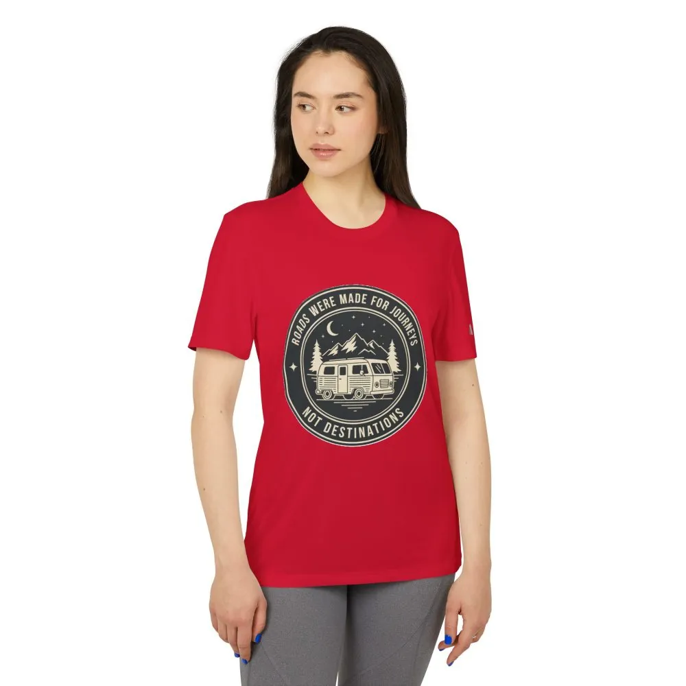 T-Shirt(Adidas) — 'ROAD WHERE MADE FOR JOURNEYS-NOT DESTINATIONS' (font + back printed) Brand Adidas