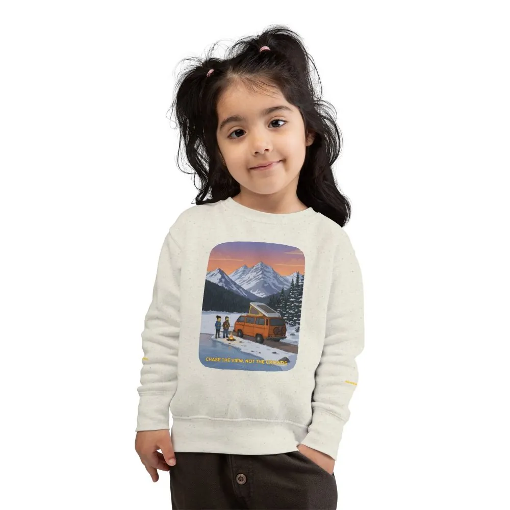 Toddler Sweatshirt - "Chase The Views-Not The Crowds" (Design Sitcom-Line)